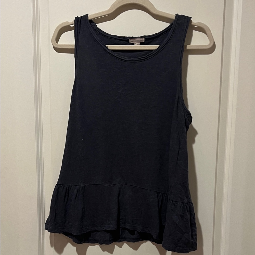 GAP Black Ruffle Hem Tank Top